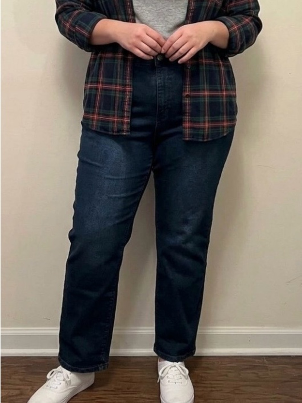 Sonoma Dark Blue High Rise Straight Leg Jeans